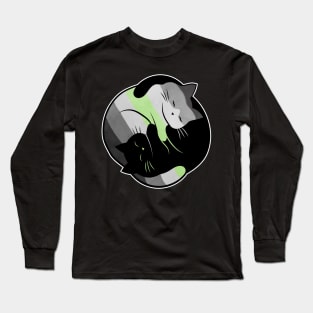 Agender Yin Yang Cat Long Sleeve T-Shirt